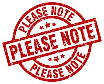 Please note round red grunge stamp Stock Illustration