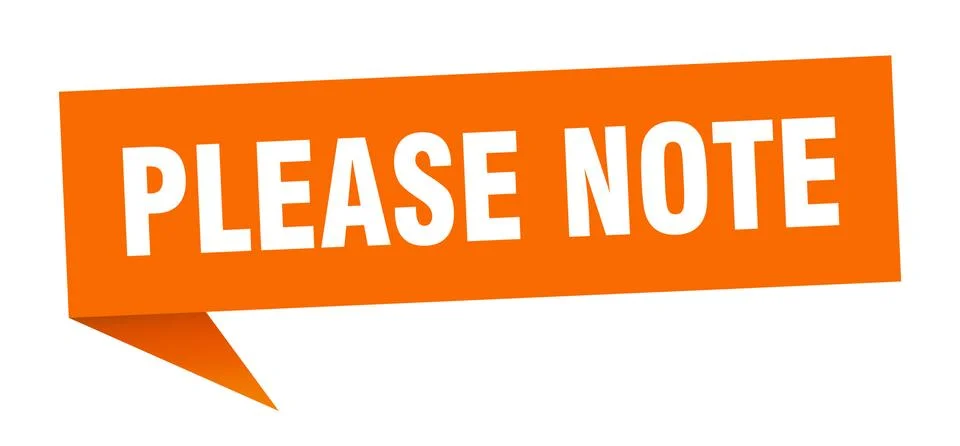 Please note speech bubble. please note ribbon sign. please note banner Stock Illustration