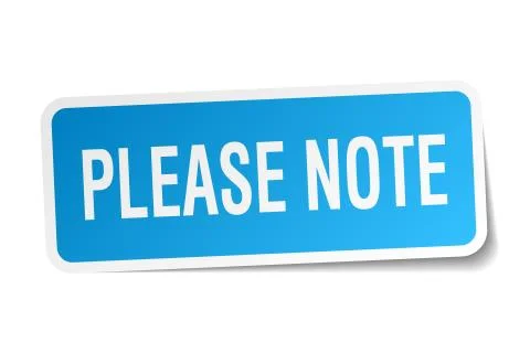 Please note square sticker on white Stock Illustration