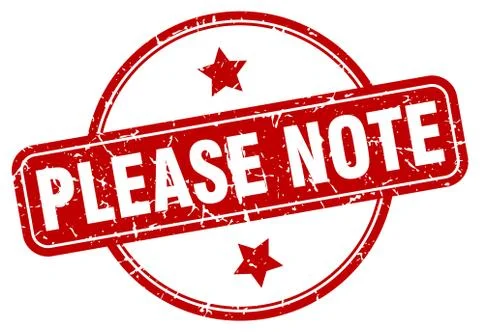 Please note stamp. please note round vintage grunge sign. please note Stock Illustration