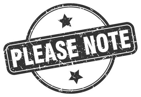 Please note stamp. please note round vintage grunge sign. please note Stock Illustration