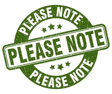 Please note stamp. please note label. round grunge sign Stock Illustration