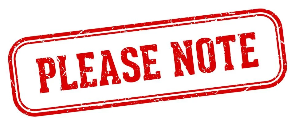 Please note stamp. please note rectangular stamp on white background Stock Illustration
