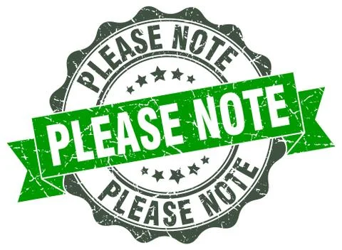 Please note stamp. sign. seal Stock Illustration