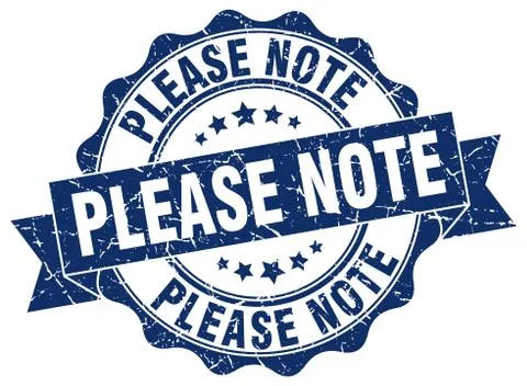 Please note stamp. sign. seal Stock Illustration