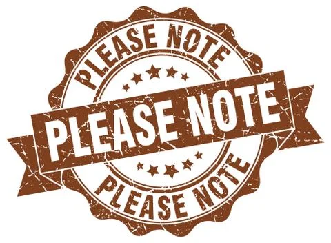 Please note stamp. sign. seal Stock Illustration