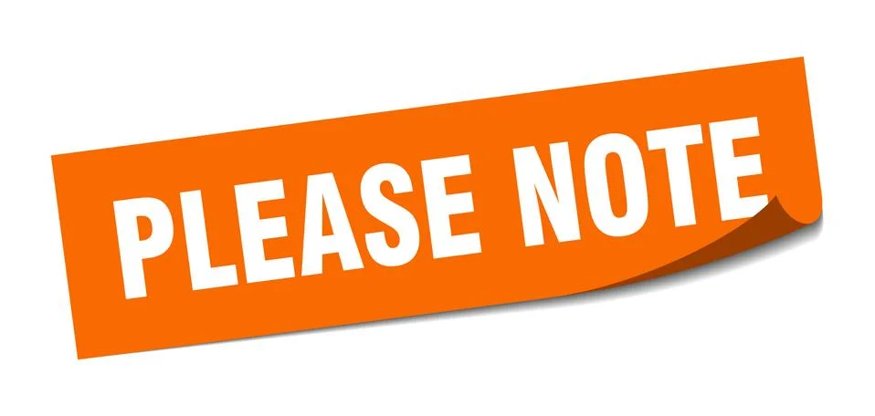 Please note sticker. please note square sign. please note. peeler Stock Illustration