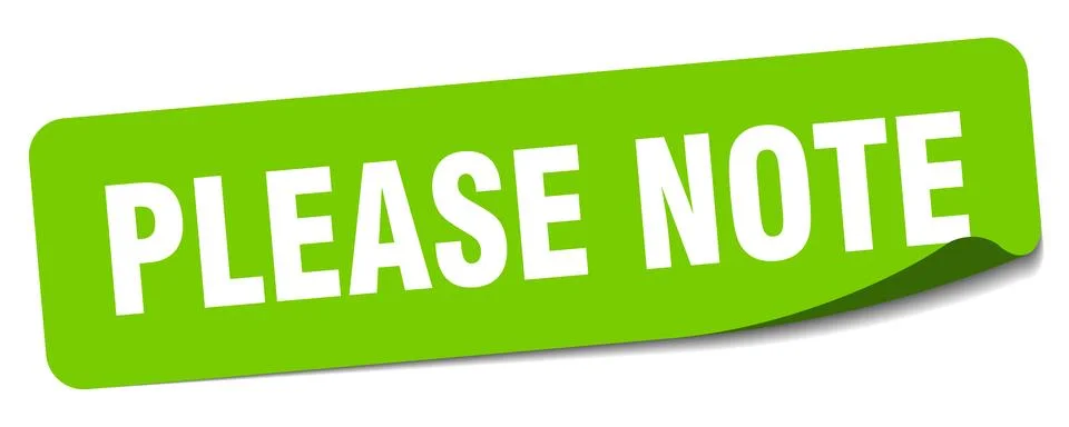 Please note sticker. please note label Stock Illustration