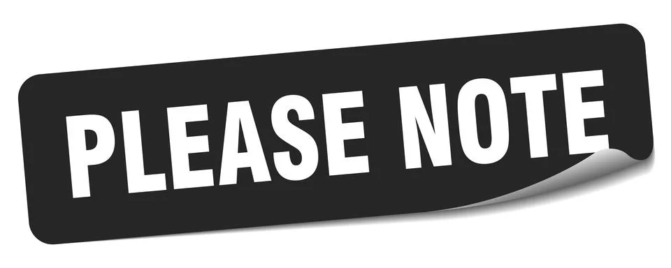 Please note sticker. please note label Stock Illustration