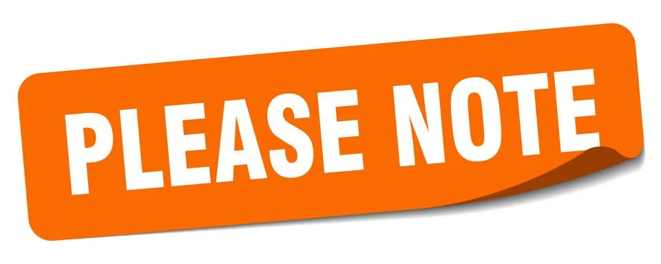 Please note sticker. please note label Stock Illustration