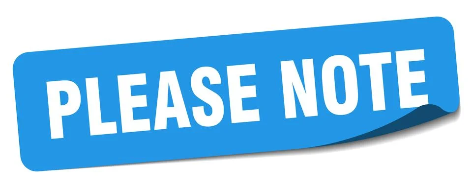 Please note sticker. please note label Stock Illustration