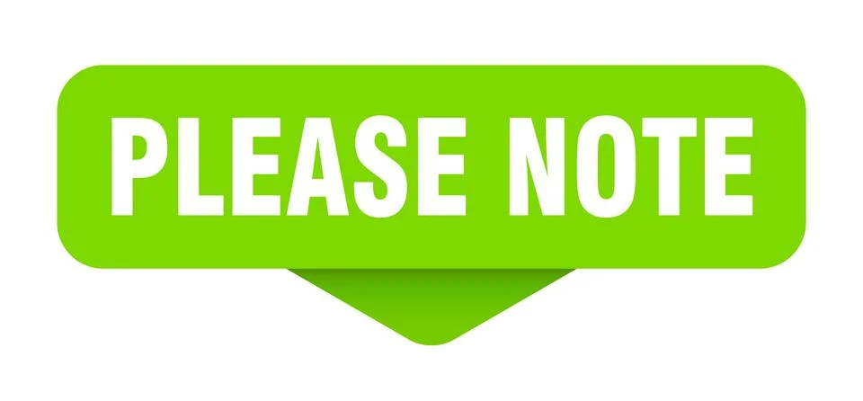 Please note sticker. please note sign on transparent background Stock Illustration
