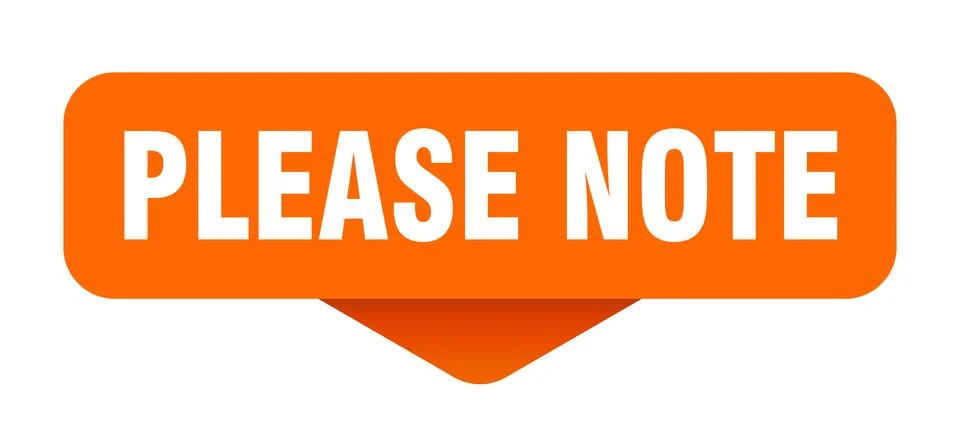 Please note sticker. please note sign on transparent background Stock Illustration