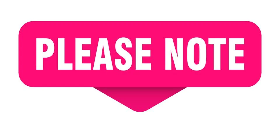Please note sticker. please note sign on transparent background Stock Illustration