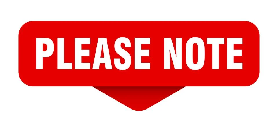 Please note sticker. please note sign on transparent background Stock Illustration
