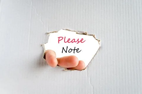 Please note text concept Stock Photos
