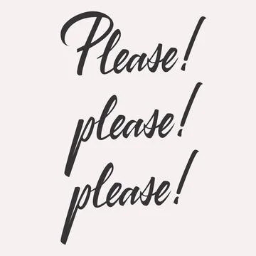 Please please please lettering card Stock Illustration