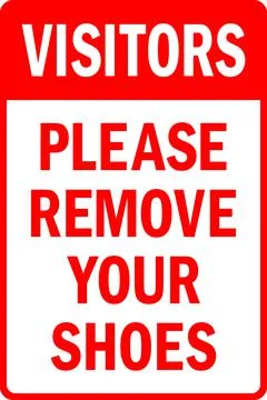Please remove your shoes sign. Stock Illustration