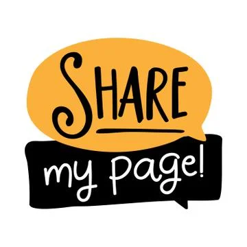 Please share my page - Speech bubble banner Stock Illustration
