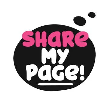 Please share my page - Speech bubble banner with handwritten text Illustrazione stock