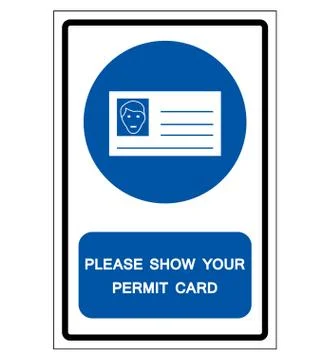 Please Show Your Permit Card Symbol Sign, Vector Illustration, Isolated On Wh Stock Illustration