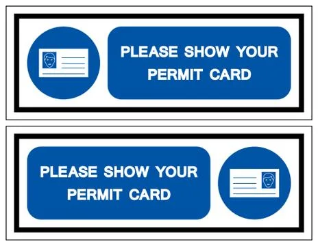 Please Show Your Permit Card Symbol Sign, Vector Illustration, Isolate On Whi Stock Illustration