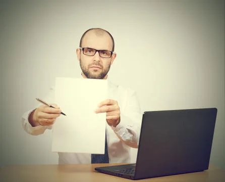 Please sign here. Stock-Fotos