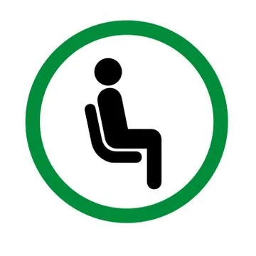 Please Sit Here signage inside green circle vector illustration Stock Illustration