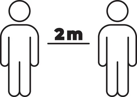 Please social distance. Keep distance icon, two people Stock Illustration