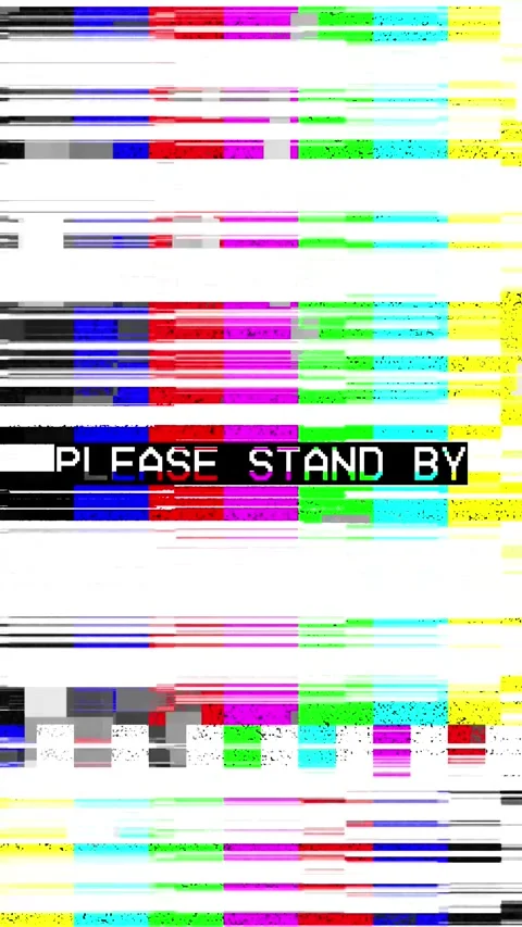 Please stand by color bars with high brightness noise glitch no signal. Stock Footage 341457909