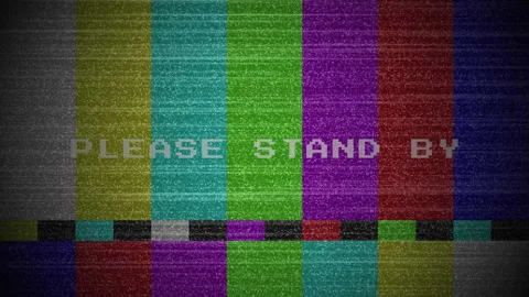 Please stand by screen text. No signal on CRT TV Video stock 311392744