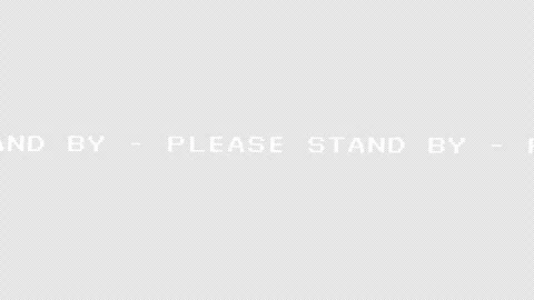 Please Stand By Scrolling Text Ticker Glitch Broadcast Alpha Channel Stock Footage 330121334