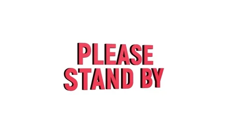 Please stand by text 3D word rotation animation video effect for trailer title Stock Footage 313715901