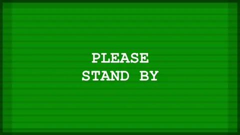 Please stand by text appearing on a retro television screen with analog stati Stock Footage 345957047