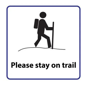 Please stay on trail Stock Illustration