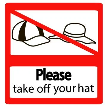 Please take off cap signs Stock Illustration