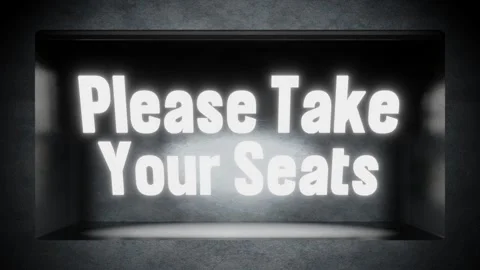 Please Take Your Seats Text Animation for Event Screens Stock Footage 325592499