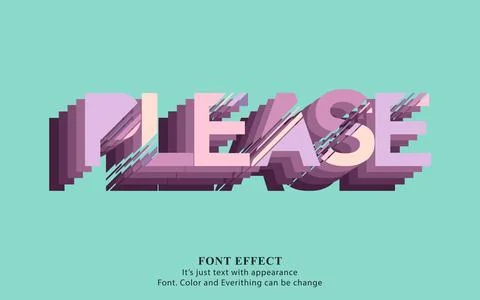 Please text effect, Typography vector Illustrazione stock