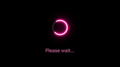 Please wait... Circular neon shine loading animation. Waiting status bar. P.. Stock Footage 310094392