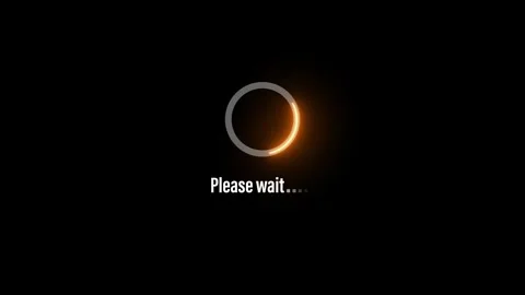Please wait Circular neon shine animation isolated on black background Stock Footage 321954385
