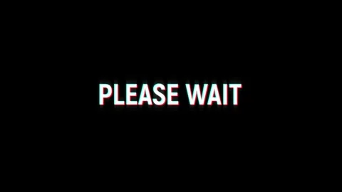 Please wait glitch Graphic vintage twitched text effect 4k video animation Stock Footage 312975820
