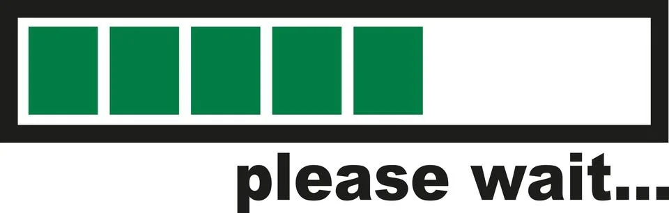 Please wait - green Loading bar Stock Illustration