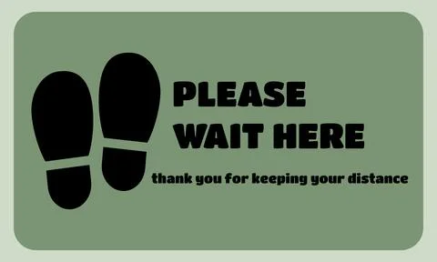 Please wait here sign. Rectangular or square sign Stock Illustration