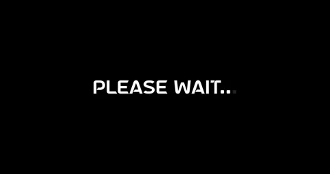 Please wait loading on black background. Loading animation with Please Wait text Stock Footage 332157927