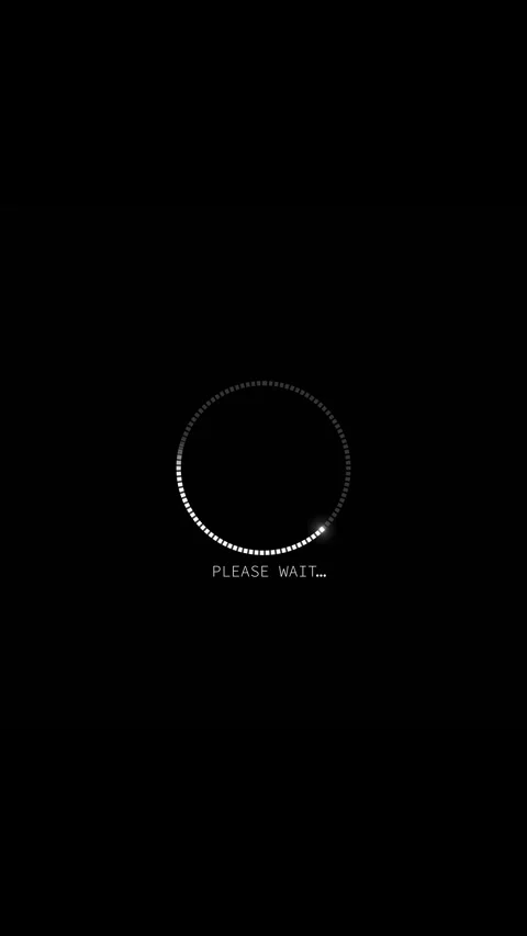 Please wait loading spinner clean white circular progress ring, black empty spac Stock Footage 340478995
