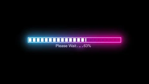 Please Wait Minimal Neon Glowing Loading Bar Animation for Clean Futuristic.. 스톡 동영상 310649015