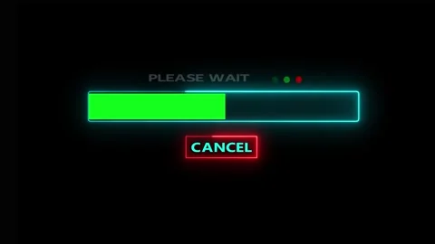 Please wait neon light loading animation Stock Footage 330759434
