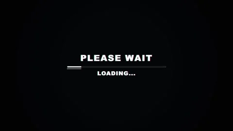Please Wait Text. Glitch style loading screen with please wait text Stock Footage 341236846