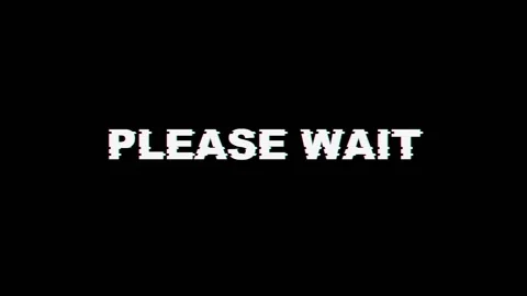 Please wait text message with chromatic aberration digital glitch effect Stock Footage 347758885
