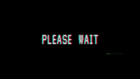 Please wait text with old vhs animation. Stock Footage 315917862